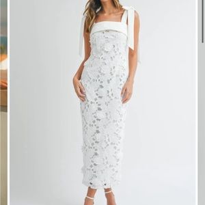 Vici Southern Belle Lace Midi Dress - Off White / S